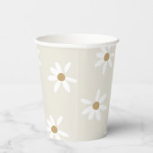 Daisy Field Birthday Party Paper Cups in beige Papieren Bekers (Rechts)