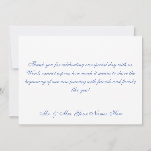 Daisy & Field Bloemen Boeket Bruiloft Bedankkaart (Achterkant)