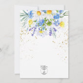 Daisy & Field Flowers Bouquet Wedding Invitation Kaart (Achterkant)