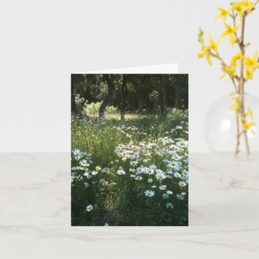 Daisy Field Personalized Wenskaart Kaart (Gele Bloem)