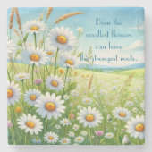 Daisy Field & Quote Stenen Onderzetter (Voorkant)