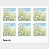 Daisy Field & Quote Vierkante Sticker (Vel)