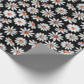 Daisy Filed Waterverf Black en White Cadeaupapier (Hoek)
