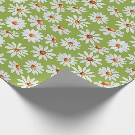 Daisy Filed Waterverf Spring zomer Cadeaupapier (Hoek)