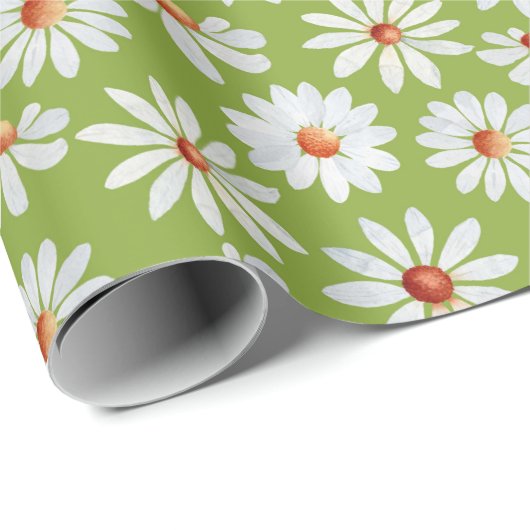 Daisy Filed Waterverf Spring zomer Cadeaupapier (Rol Hoek)