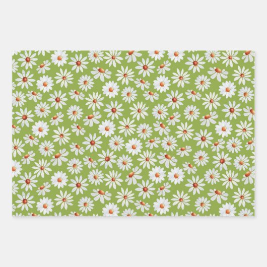 Daisy Filed Waterverf Spring zomer Inpakpapier Vel (Voorkant 2)