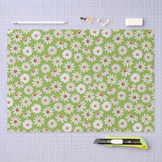 Daisy Filed Waterverf Spring zomer Tissuepapier (Craft)