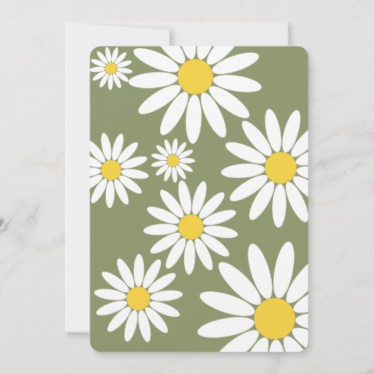 Daisy First Birthday Invitation Kaart (Achterkant)