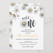 Daisy First Birthday Invitation - Wild One - WH Kaart (Voorkant / Achterkant)