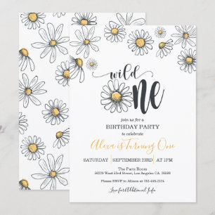 Daisy First Birthday Invitation - Wild One - WH Kaart