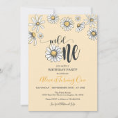 Daisy First Birthday Invitation - Wild One - Ylw Kaart (Voorkant)