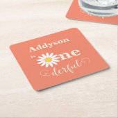 Daisy First Birthday Kartonnen Onderzetters (Schuin)