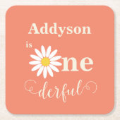 Daisy First Birthday Kartonnen Onderzetters (Voorkant)