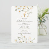 Daisy First Community Floral Invitation Kaart (Staand voorkant)