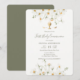 Daisy First Community Floral Invitation Kaart