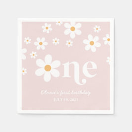 Daisy floral 1e verjaardag servet