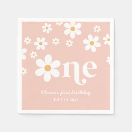 Daisy floral 1e verjaardag servet