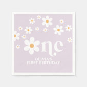 Daisy floral 1e verjaardagsluiers servet (Voorkant)
