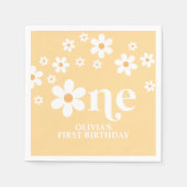 Daisy floral 1e verjaardagsluiers servet (Voorkant)