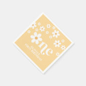 Daisy floral 1e verjaardagsluiers servet (Hoek)