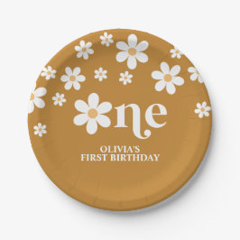 Daisy floral 1st verjaardagspapier borden papieren bordje
