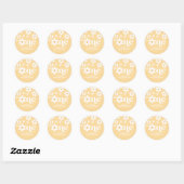 Daisy floral 1st verjaardagspapier borden ronde sticker (Vel)