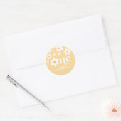 Daisy floral 1st verjaardagspapier borden ronde sticker (Envelop)