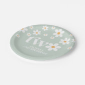 Daisy floral 2E verjaardag Papieren Bordje (Gekanteld)