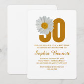 Daisy Floral 90e verjaardag uitnodiging (Voorkant / Achterkant)