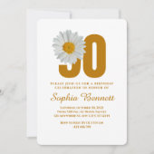 Daisy Floral 90e verjaardag uitnodiging (Voorkant)