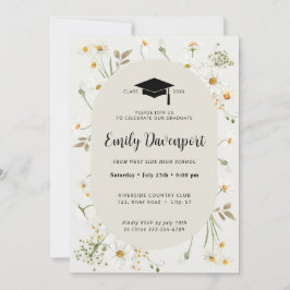 Daisy Floral Afstuderen foto achterop Kaart