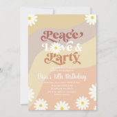Daisy Floral ANY AGE Groovy Peace Love Party Kaart (Voorkant)