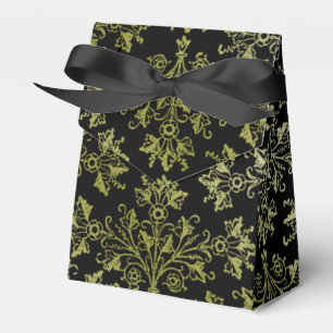  Daisy Floral Art in Golds on Black Bedankdoosjes