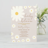 Daisy Floral Baby in Bloom Shower Kaart (Staand voorkant)