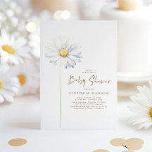 Daisy Floral Baby shower bewerkbare achtergrondkle