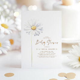 Daisy Floral Baby shower bewerkbare achtergrondkle Kaart