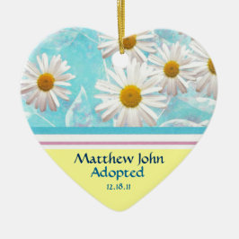 Daisy Floral Birth Announcement Ornament