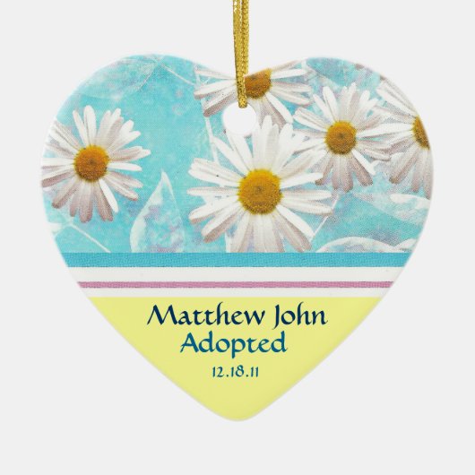 Daisy Floral Birth Announcement Ornament (Voorkant)