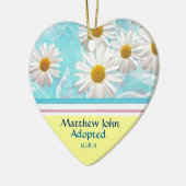 Daisy Floral Birth Announcement Ornament (Links)
