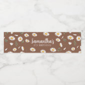 Daisy Floral Birthday Water Bottle Label  Waterfles Etiket (Enkel label)