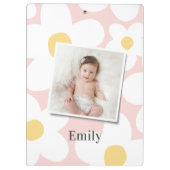 Daisy floral boho retro foto girale roze geel klembord (Achterkant)