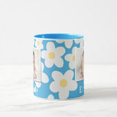 Daisy floral boho retro foto girale roze gele cl mok (Midden)