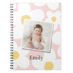 Daisy floral boho retro foto girale roze gele iP Notitieboek