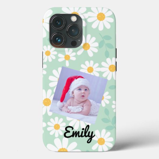 Daisy floral boho retro foto I Phone Case (Achterkant)