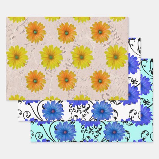Daisy floral bouquet inpakpapier vel (Set)