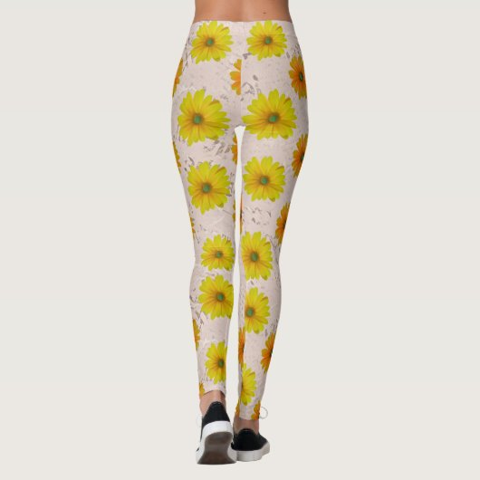 Daisy floral bouquet leggings (Achterkant)