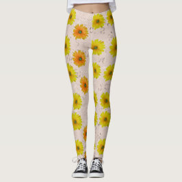 Daisy floral bouquet leggings
