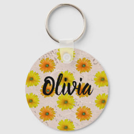Daisy floral bouquet sleutelhanger
