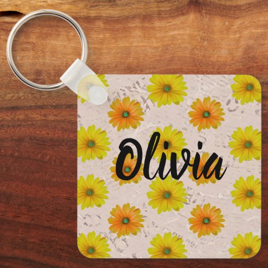 Daisy floral bouquet sleutelhanger (Voorkant)