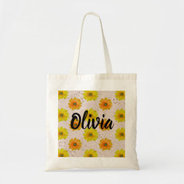 Daisy floral bouquet tote bag